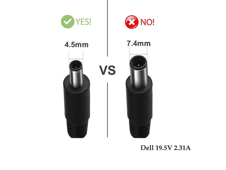 شارژر لپ تاپ DELL 45W 19.5V 2.31A فیش 4.5x3.0 میلی متر سوزن دار